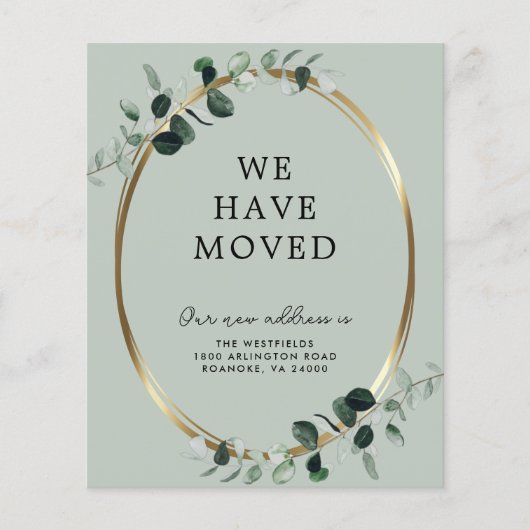 Budget Eucalyptus Sage - Aankondiging nieuw adres (Voorkant)