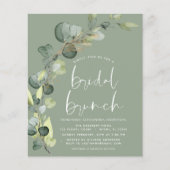 Budget Eucalyptus Sage Groene Bruidsbrunch Flyer (Voorkant)