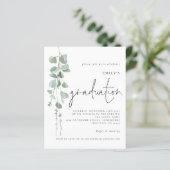 Budget Eucalyptus Script 2024 Afstuderen Invite (Staand voorkant)