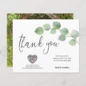 Budget Eucalyptus Script Foto QR Code Hartelijk da (Voorkant / Achterkant)