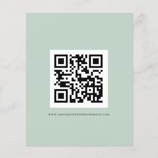 Budget Eucalyptus Script QR Code Weddenschap RSVP  (Achterkant)