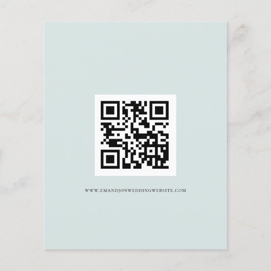 Budget Eucalyptus Script QR Code Weddenschap RSVP (Achterkant)