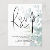 Budget Eucalyptus Script QR Code Weddenschap RSVP (Voorkant)