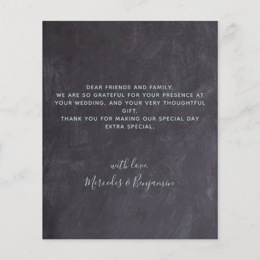 Budget Eucalyptus Slate Foto Weddenschap Bedankt (Achterkant)