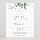 Budget Eucalyptus verdure Feuille Bridal Brunch<br><div class="desc">Belle invitation de brunch nuptiale avec des eucalyptus aquarelles et des feuilles d'or.</div>