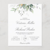 Budget Eucalyptus Verdure Feuilles Mariage élégant (Devant)