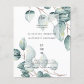Budget Eucalyptus Vert Feuilles Mariage Invite (Devant)