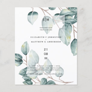 Budget Eucalyptus Vert Feuilles Mariage Invite