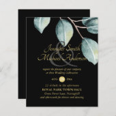 Budget Eucalyptus Vert Feuilles Mariage Invite (Devant / Derrière)