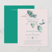Budget Eucalyptus Vert Feuilles Mariage Invite (Devant / Derrière)