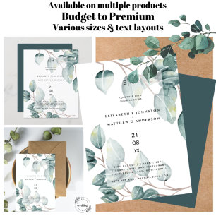 Budget Eucalyptus Vert Feuilles Mariage Invite