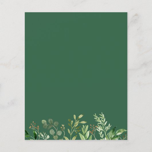 Budget Eucalyptus Vert Feuilles Mariage Invite (Dos)