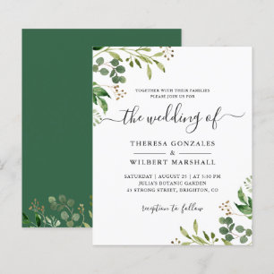 Budget Eucalyptus Vert Feuilles Mariage Invite