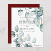 Budget Eucalyptus Vert Feuilles Mariage Invite (Devant / Derrière)