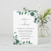 Budget Eucalyptus Vert Mariage Invitations (Debout devant)
