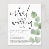 Budget Eucalyptus virtuele bruiloft uitnodiging (Voorkant)