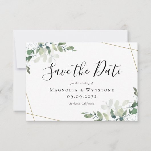 BUDGET Eucalyptus Waterverf Weddenschap sparen de Notitiekaartje (Voorkant)