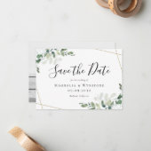 BUDGET Eucalyptus Waterverf Weddenschap sparen de Notitiekaartje (Voorkant / Achterkant in situ)