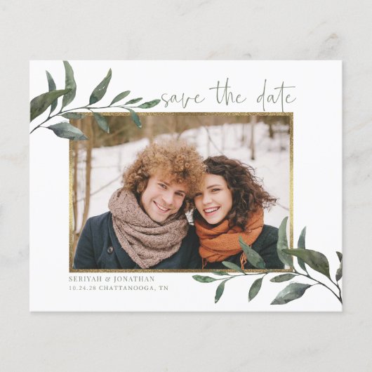 Budget Eucalyptus Weddenschap Opslaan Datum Foto (Voorkant)