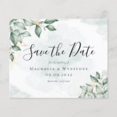 BUDGET Eucalyptus Weddenschap Save the Date Briefk (Voorkant)