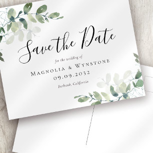 BUDGET Eucalyptus Weddenschap Save the Date Briefk
