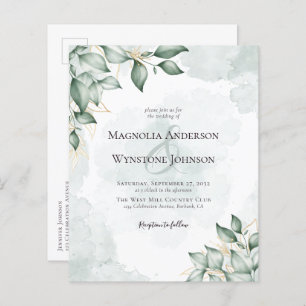 Budget Eucalyptus Wedding Briefkaart Uitnodigen