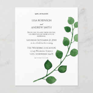 Budget Eucalyptus Wedding Flyer-uitnodiging Flyer