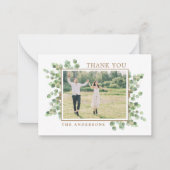 Budget Eucalyptus Wedding Foto Greenery Dank u Notitiekaartje (Voorkant)