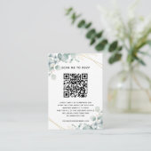 Budget Eucalyptus Weduwschap Website RSVP QR Code Informatiekaartje (Staand voorkant)