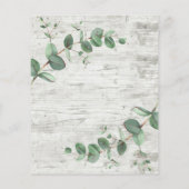 budget Eucalyptus white wood bruiloft Uitnodiging (Achterkant)