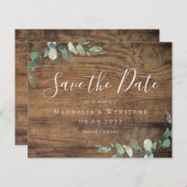 BUDGET Eucalyptus Wood Weddenschap sparen de datum (Voorkant / Achterkant)