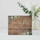 BUDGET Eucalyptus Wood Weddenschap sparen de datum (Staand voorkant)