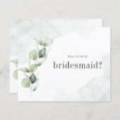Budget Eucalyptus zal je mijn Bridesmaïde Kaart zi (Voorkant / Achterkant)