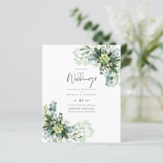 BUDGET Eucalyptusgroen Huwelijksdecoratie (Staand voorkant)