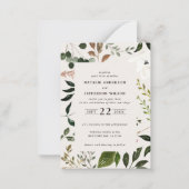 budget faire-part de mariage feuillage rustique (Dos)