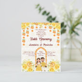 Budget faire-part de mariage indien Haldi modèle (Debout devant)