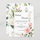 Budget-Faire-part de mariage. Invitation carte pos (Devant / Derrière)