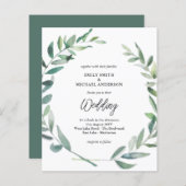 Budget Faire-part de mariage moderne Feuilles d'ol (Devant / Derrière)