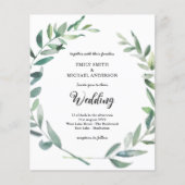 Budget Faire-part de mariage moderne Feuilles d'ol (Devant)