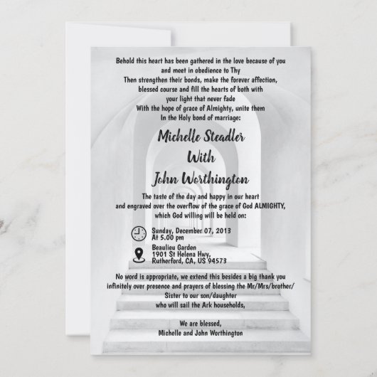 Budget Faire-part de mariage simple (Dos)