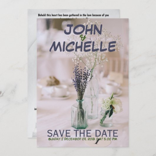 Budget Faire-part de mariage simple (Devant / Derrière)