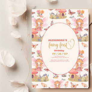 Budget Fairy Eerste betoverde Woodland 1e verjaard Flyer