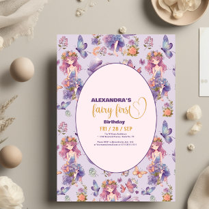 Budget Fairy Eerste betoverde Woodland 1e verjaard Flyer