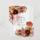 BUDGET FALL Bloemige Trouw Uitnodigingen - Schemer (Voorkant / Achterkant)