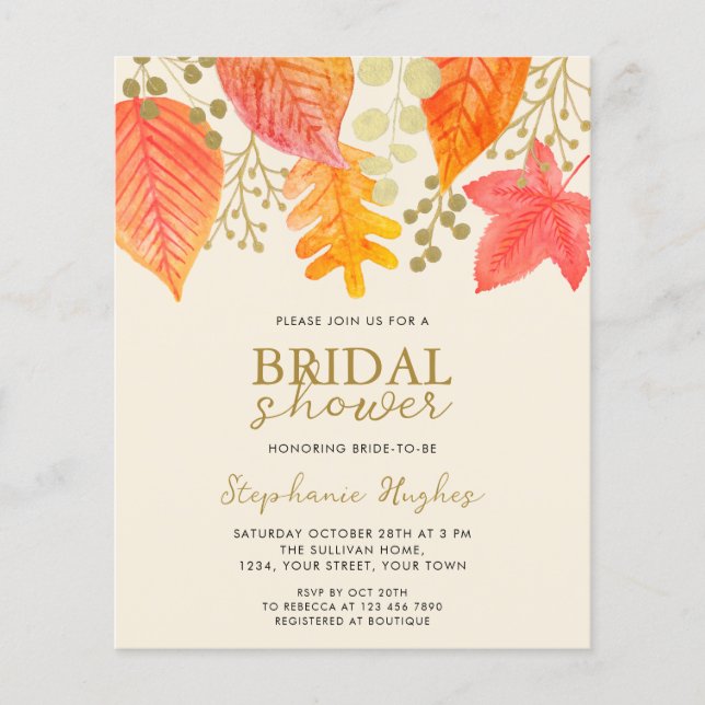 Budget Fall Leaves Bridal Shower (Voorkant)