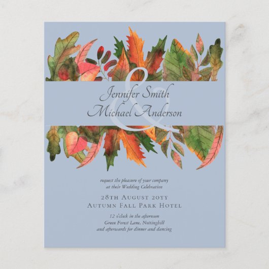 BUDGET Fall Leaves Wedding Flyer (Voorkant)