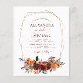 Budget Fall Wedding Burgundy Eucalyptus Floral (Voorkant)