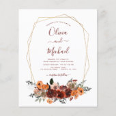 Budget Fall Wedding Burgundy Eucalyptus Floral Flyer (Voorkant)