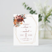 Budget Fall Wedding Burgundy Gold Floral (Staand voorkant)