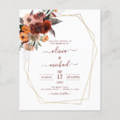 Budget Fall Wedding Burgundy Gold Floral (Voorkant)